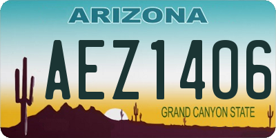 AZ license plate AEZ1406