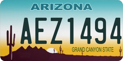 AZ license plate AEZ1494