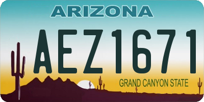 AZ license plate AEZ1671