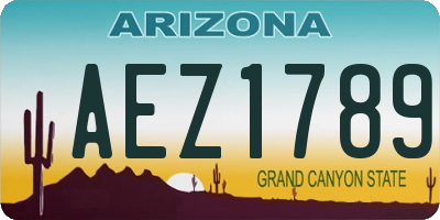 AZ license plate AEZ1789