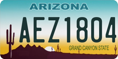 AZ license plate AEZ1804