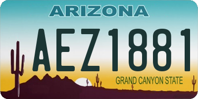 AZ license plate AEZ1881