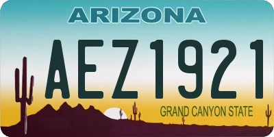 AZ license plate AEZ1921