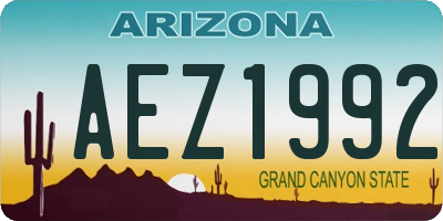 AZ license plate AEZ1992