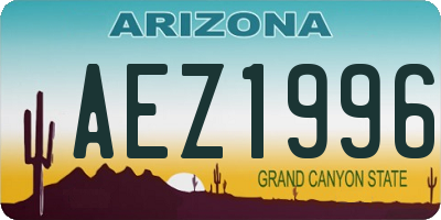 AZ license plate AEZ1996