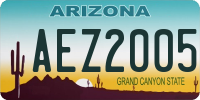 AZ license plate AEZ2005