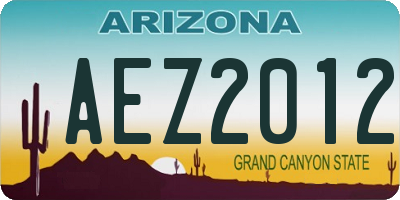 AZ license plate AEZ2012