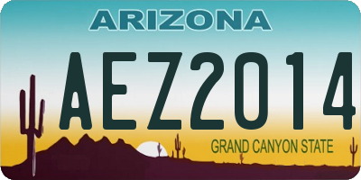 AZ license plate AEZ2014