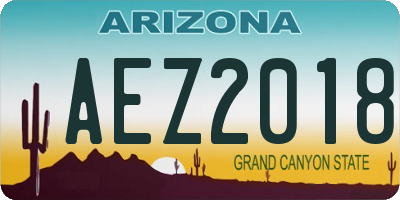 AZ license plate AEZ2018