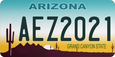 AZ license plate AEZ2021