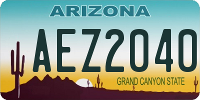 AZ license plate AEZ2040