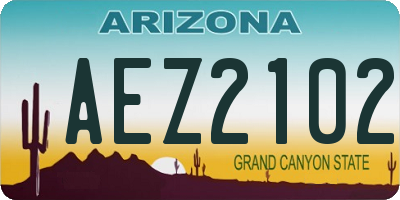 AZ license plate AEZ2102