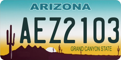 AZ license plate AEZ2103