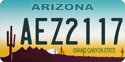 AZ license plate AEZ2117