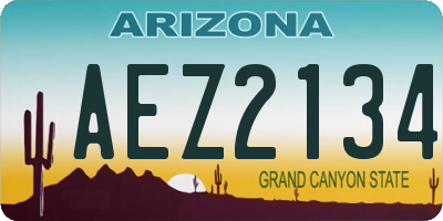 AZ license plate AEZ2134
