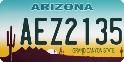 AZ license plate AEZ2135