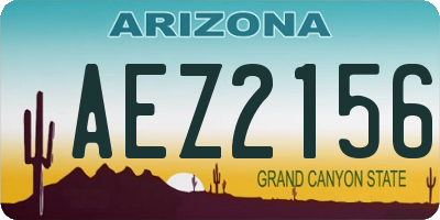 AZ license plate AEZ2156