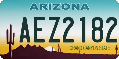 AZ license plate AEZ2182
