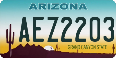 AZ license plate AEZ2203