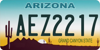 AZ license plate AEZ2217