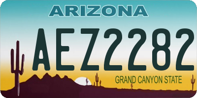 AZ license plate AEZ2282