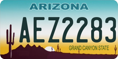 AZ license plate AEZ2283