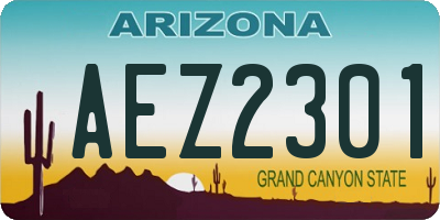 AZ license plate AEZ2301