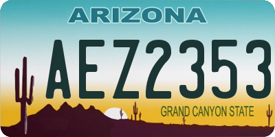 AZ license plate AEZ2353