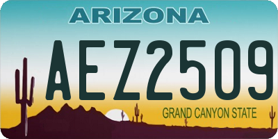 AZ license plate AEZ2509