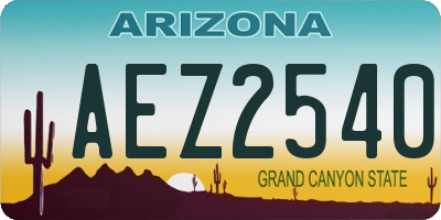 AZ license plate AEZ2540