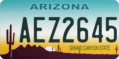 AZ license plate AEZ2645