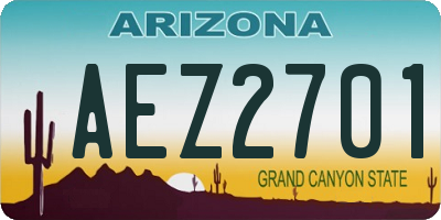 AZ license plate AEZ2701