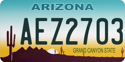 AZ license plate AEZ2703