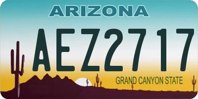 AZ license plate AEZ2717