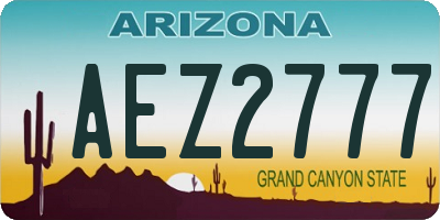 AZ license plate AEZ2777