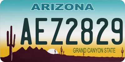 AZ license plate AEZ2829