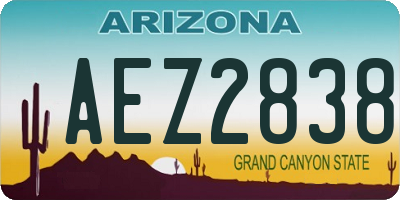 AZ license plate AEZ2838