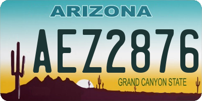 AZ license plate AEZ2876