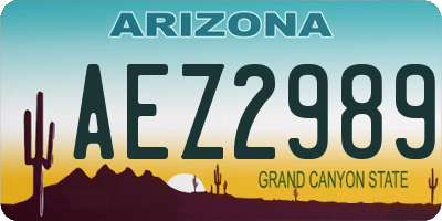 AZ license plate AEZ2989