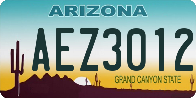 AZ license plate AEZ3012