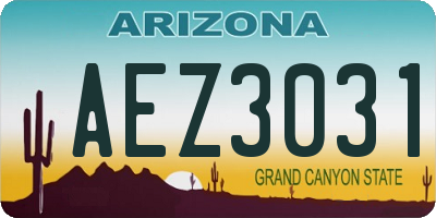 AZ license plate AEZ3031