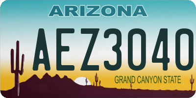 AZ license plate AEZ3040