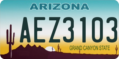 AZ license plate AEZ3103