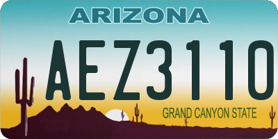 AZ license plate AEZ3110