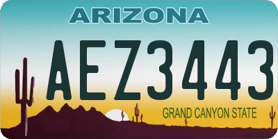 AZ license plate AEZ3443
