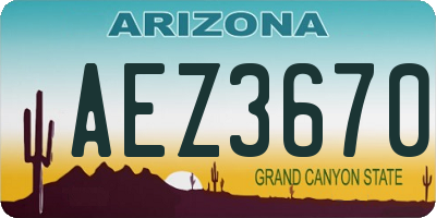 AZ license plate AEZ3670
