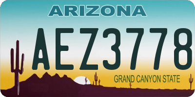 AZ license plate AEZ3778