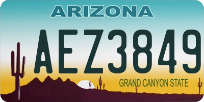 AZ license plate AEZ3849