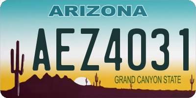 AZ license plate AEZ4031