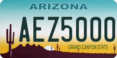 AZ license plate AEZ5000
